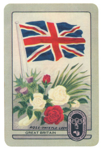 COLES SWAP CARDS: 1956 Olympics 'Flags & Flora' complete set [28], corner mount impressions, G/VG.