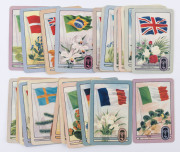 COLES SWAP CARDS: 1956 Olympics 'Flags & Flora' complete set [28], corner mount impressions, G/VG. - 2