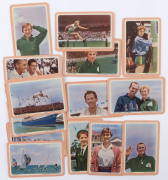 WOOLWORTHS SWAP CARDS: 1956 Olympics set [16, pink borders] with identical Peter Fox images to the previous lot showing Olympic scenes and Australian athletes, corner mount impressions, G/VG. - 2