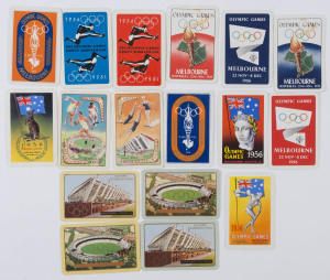 SWAP/PLAYING CARDS: all with 1956 Olympics illustrations. Attractive group. (17)