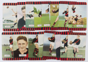 COLES 1954-55 - ESSENDON: group of cards comprising 1954 Series 1 (5), 1954 Series 2 (7) and 1955 Series 3 (6). Included are four of John Coleman (portrait, plus three action images) and two of Bill Hutchison (portrait & action); corner mount impressions, - 2