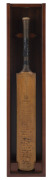 1934 AUSTRALIAN TOUR TO ENGLAND: "B. Warsop" (Marylebone) cricket bat, signed on the front by members by the Australian team (14 signatures) including Bradman, Darling, Grimmett, Ebeling, Woodfull, McCabe, O'Reilly & Ponsford and English team (12 signatur