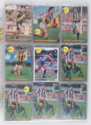 1993-1994 SELECT CARDS: common series accumulation with 'complete team' sets comprising Adelaide, Collingwood, Fitzroy, Footscray, North Melbourne (3 sets) and Sydney; also signed cards incl. Wayne Carey (4), Jason Dunstall, Mick McGuane, Robert Harvey, N - 2