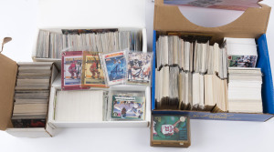 COLLECTOR CARDS (AMERICAN): 1980s-1990s era accumulation in card files with Baseball, Basketball, Ice Hockey & NFL cards, few signed cards noted Eric Lindros (Ice hockey) 'Future Superstar' (2), Bo Jackson (NFL) 1990 Highlight & 1991 Pro Set 'Heisman Hero'; also a few non-sport Pro Set 'Desert Storm' cards; huge variety of cards to work through, mostly F/VF. (many 100s)