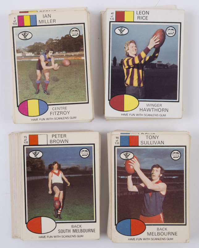 1975 SCANLENS: incomplete set [121/132, no Collingwood cards], without checklists, Fair/G. (121)