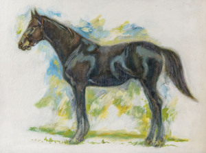 Joseph GREENBERG (1923 - 2007) Windbag, 1925 Melbourne Cup Winner, acrylic on artist board, 46 x 61cm.