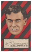 ARGUS 1953 "FOOTBALL PORTRAITS" - ESSENDON: complete set of Essendon players [6] including John Coleman & Norm McDonald, issued as a part of a set of 72 large-sized cards (each 11x19cm); G/VG. (6) - 2