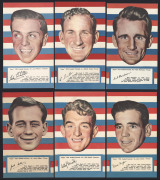 ARGUS 1953 "FOOTBALL PORTRAITS" - FOOTSCRAY: complete set of Footscray players [6] including Ted Whitten, issued as a part of a set of 72 large-sized cards (each 11x19cm); G/VG. (6)