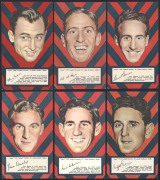 ARGUS 1953 "FOOTBALL PORTRAITS" - MELBOURNE: complete set of Melbourne players [6], issued as a part of a set of 72 large-sized cards (each 11x19cm); G/VG. (6)