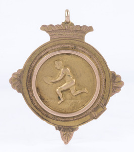 "ROVERS F.C. : PREMIERS 1925 : L. HEAP" engraved dedication on the back of a 9ct gold (3.6gms) presentation fob.