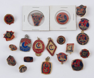 SANFL - NORWOOD FC ("REDLEGS"): 1970-88 range of enamelled membership pin badges/buttons. (20)