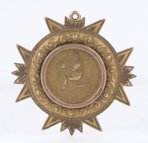 August 1924 engraved 9ct gold fob (4.7gms) from the L[AUNCESTON?] F.C. : Presented To J. CASHMAN - GOOD PLAY - AUG. 1924"