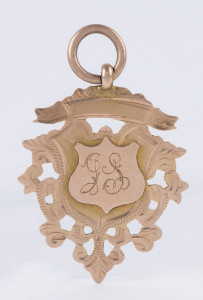 "COLEDALE F.C. - 2nd GRADE PREMIERS - 1911 - J. SMITH" engraved 9ct gold fob (3.2gms). Coledale appears to be a foundation club of the Illawarra Soccer Association.