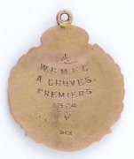 Attractive 9ct gold football award fob (6.1gms) with football at top, engraved verso "W.B.M.F.C. - A. GROVES. PREMIERS 1924." - 2