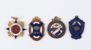 BALLARAT IMPERIAL - BALLARAT FOOTBALL ASSOCATION: enamelled membership badges by Stokes (Melbourne) comprising 1913, 1920, 1923 & 1930; the earlier two badges in very good condition.