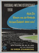 WORLD CUP FOOTBALL:1958 Swiss poster for film "Les Championnats Du Monde De Football 1958" (50x70cm, corner defects) and German poster for "Fussball-Weltmeisterscaft 1958" (30x42cm) in good condition; also framed and glazed "Il Giornale D'Italia" newspape - 2