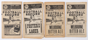 "THE FOOTBALL RECORD": Selection of 1946-48 editions comprising 1946 2nd Semi Final Essendon, drawn game, 14.16(100) v Collingwood 13.22(100) and for Preliminary Final, Collingwood v Melbourne; 1947 2nd Semi Final Carlton v Essendon; 1948 2nd Semi Final 