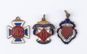 MELBOURNE CRICKET CLUB: membership badges for 1924-25 (No.2497), 1925-26 (No.804) & 1929-30 (No.1234), all made by C.Bentley. (3)