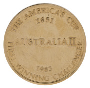 1983 AMERICA'S CUP: 9ct gold medallion inscribed "AUSTRALIA II/1983/FIRST WINNING CHALLENGE", weight 13.65gr. - 2