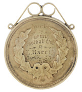 PARUNA FOOTBALL CLUB (SA): 15ct gold clasp medallion inscribed "Presented by Paruna Football Club to E.Harrip Captain 1922-3", weight 9.55gr. - 2