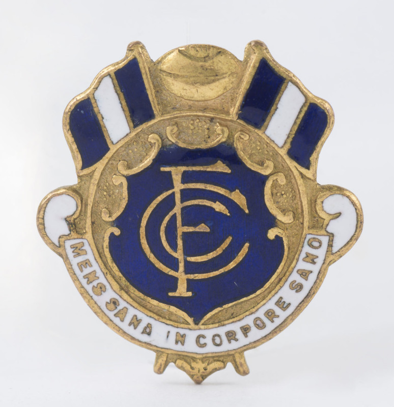 CARLTON MEMBERSHIP BADGE: undated enamelled badge, made by K.G. Luke, c.1930s.