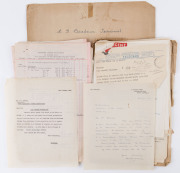 1948 BRADMAN TESTIMONIAL MATCH: folio of correspondence and documents relating to Bradman's Team v Hassett's Team Testimonial Game held at MCG Dec.3 to 7 1948, including a 1949 (Jan.10) signed letter from Bradman thanking the Victorian Cricket Association - 2