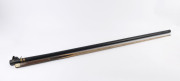 WALTER LINDRUM - CUE: "The Walter Lindrum World Champion Cue: Break 4137", ash shaft with spliced ebony butt, engraved ivory brand plate; length 57" (145cm), weight 17.50 oz; hard vinyl cue case, c.early 1930s. - 2