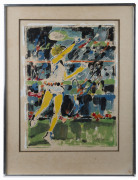 JOSEPH GREENBERG (1923 - 2007) Forehand Drive, acrylics & mixed media, signed and dated "Greenberg '76" lower right, 46 x 34cm. - 2