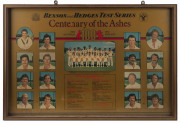 ENGLAND v AUSTRALIA: Benson & Hedges review of Australian home season framed promotional posters comprising 1877-1977 Centenary Test won by Australia, 1978-79 Ashes 6-Test Series won by England 5-1, and the 1882-1982 Centenary of the Ashes Test Series won - 2