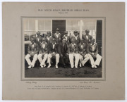 NEW SOUTH WALES SHEFFIELD SHIELD TEAM - Brisbane, 1930: The official NSW team photograph by Sidney Riley, Brisbane, with Kippax as captain and McCabe, Jackson, Fairfax and Bill in the team. Laid down on the original backing card, overall 30 x 38cm. While