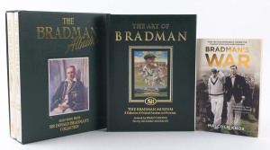 DON BRADMAN - LITERATURE: comprising hardbound "The Art of Bradman - The Bradman Museum, Collection of Original Paintings and Drawings" (240pp hardbound), "The Bradman Albums: Selection from Sir Donald Bradman's Collection" in two volumes with slipcase; also softbound "Bradman's War" by Malcolm Cox. (3)