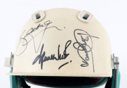 SHANE WARNE: c. early 2000s Gray Nicholls cricket helmet SIGNED BY SHANE WARNE plus fellow Victorians BRAD HODGE & DARREN BERRY; good condition. - 2