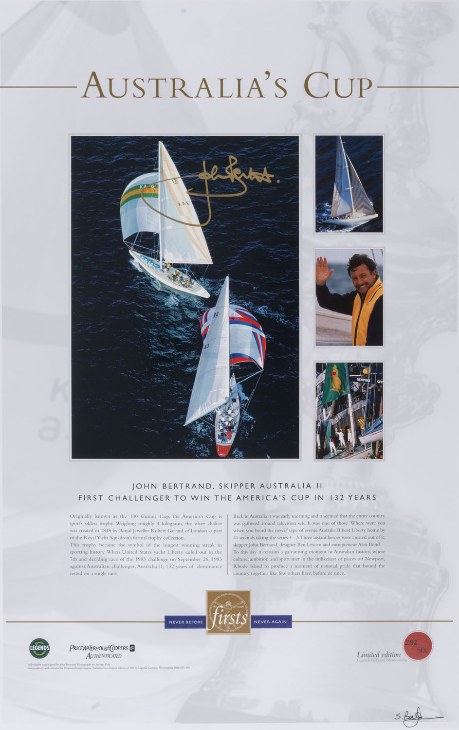 America's Cup 25th Title Defense Poster 1983 America Australia