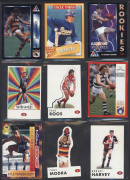 1990s-2000s array of cards in album haphazardly presented with various series represented with many 'Select' types noted including 1996 Die Cuts, also Uncle Toby's basketball, kayaking, surfing cards, plus odd cricket; condition variable. (180 approx). - 3