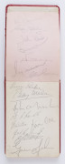 SOUTH MELBOURNE - AUTOGRAPH BOOK: with approximately 60 signatures of early 1960s players including Max Papley, Bobby Kingston, Bill Ross, Ken Colvin, Des Bethke, Graeme John & John Rantall; some are duplicated; also Sydney Swans crest mounted on a wooden - 3