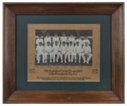 1930 AUSTRALIAN TOUR OF ENGLAND: Early 'Viyella' printed advertising photograph, laid down to photographers mount, with title to lower border 'The Australian Cricket Team (1930) clothed throughout in Viyella'. 'New Zealand, previous Australian and West In - 2