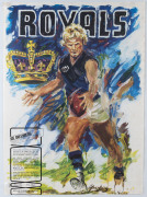 JOSEPH GREENBERG (1923 - 2007) WAFL posters, circa 1980, as issued, for "The Royals", East Perth, and depicting Barry Cable, each poster signed by Greenberg in the plate and with the "SPORTSPLAN MARKETING PTY LTD" imprint at lower right. Additionally, wit - 2