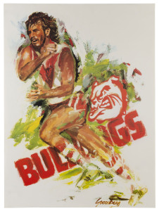 JOSEPH GREENBERG (1923 - 2007) wAFL posters, circa 1980, as issued, for the Tigers, the Royals, the Demons, the Bulldogs, the Lions, the Swans, and the Cardinals, each poster signed by Greenberg in the plate but without the "SPORTSPLAN MARKETING PTY LTD" imprint previously noted. All approx. 62 x 46cm. (7).