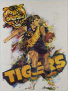 JOSEPH GREENBERG (1923 - 2007) wAFL posters, circa 1980, as issued, for the Tigers, the Royals, the Demons, the Bulldogs, the Lions, the Swans, and the Cardinals, each poster signed by Greenberg in the plate but without the "SPORTSPLAN MARKETING PTY LTD" - 2