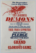 The Joe Greenberg poster: A goup of the Herald-Sun poster, as issued, together with a folder containing some of the advertisements that accompanied their release in March 1972. Present are Essendon (black on red stock), Footscray, Geelong, Melbourne, Nort - 3