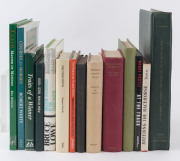 A shelf of books including 'The Development of Successful Thoroughbred Sire Lines in England and France' by de Biase [Milan, 1961]; 'Breeding Racehorses by the Figure System' by Lowe [Canberra, 1977]; 'The New Zealand Stud Book Vol.X' [Wanganui, 1897], an