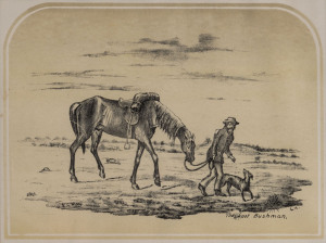EDGAR CHARLES MAY & GEORGE HAMILTON, The Lost Bushman, lithograph; signed by May and initialled by Hamilton plate, titled lower right, circa 1890, 15 x 21cm.
