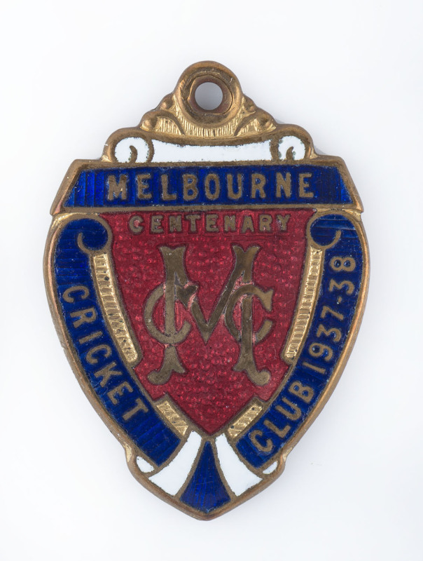 MELBOURNE CRICKET CLUB,  membership badge, made by K.G.Luke for 1937-38 (No.953). Very fine condition.