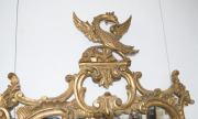 An antique Chippendale style gilt framed mirror with griffin finial, 19th/20 century, 140 x 80cm - 5