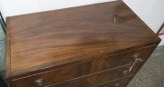A Georgian three drawer chest, flame mahogany with ebony inlay and pine secondary timbers, circa 1790, ​81cm high, 82cm wide, 42cm deep - 3