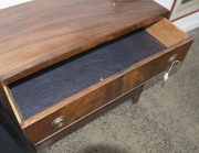 A Georgian three drawer chest, flame mahogany with ebony inlay and pine secondary timbers, circa 1790, ​81cm high, 82cm wide, 42cm deep - 5