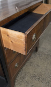 A Georgian three drawer chest, flame mahogany with ebony inlay and pine secondary timbers, circa 1790, ​81cm high, 82cm wide, 42cm deep - 6