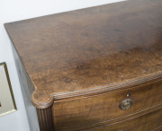 A fine Georgian mahogany bow front chest of five drawers with cockbeaded detailing, reeded edge and fluted columns, early 19th century, ​105cm high, 109cm wide, 59cm deep - 2