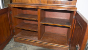 An antique Sheraton bookcase, flame mahogany with astragal glazed doors, 19th century, 214cm high, 111cm wide, 42cm deep - 9