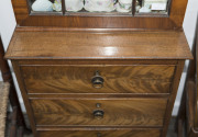 A rare pair of antique English Hepplewhite mahogany bookcases, 18th century, unusual slim proportions with flame mahogany drawer fronts, cockbeading and astragal glazed doors with adjustable shelving. With accompanying documentation from Windsor Antiques, - 5